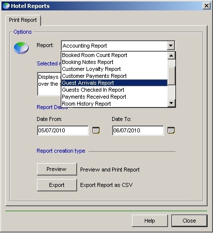 Booking System - Hotel Reports