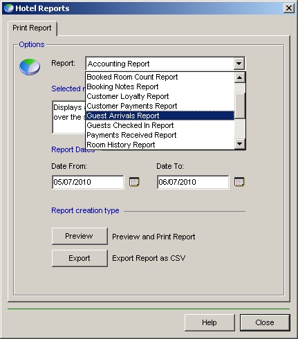 Booking System - Hotel Reports