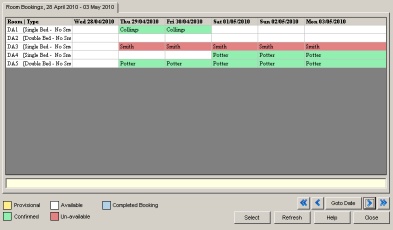 Bookings Calendar